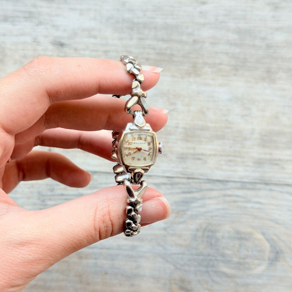 Vintage Bulova 10K GF Top Caps Ladies Wrist Watch Art Deco Bracelet Watch - Picture 10 of 11